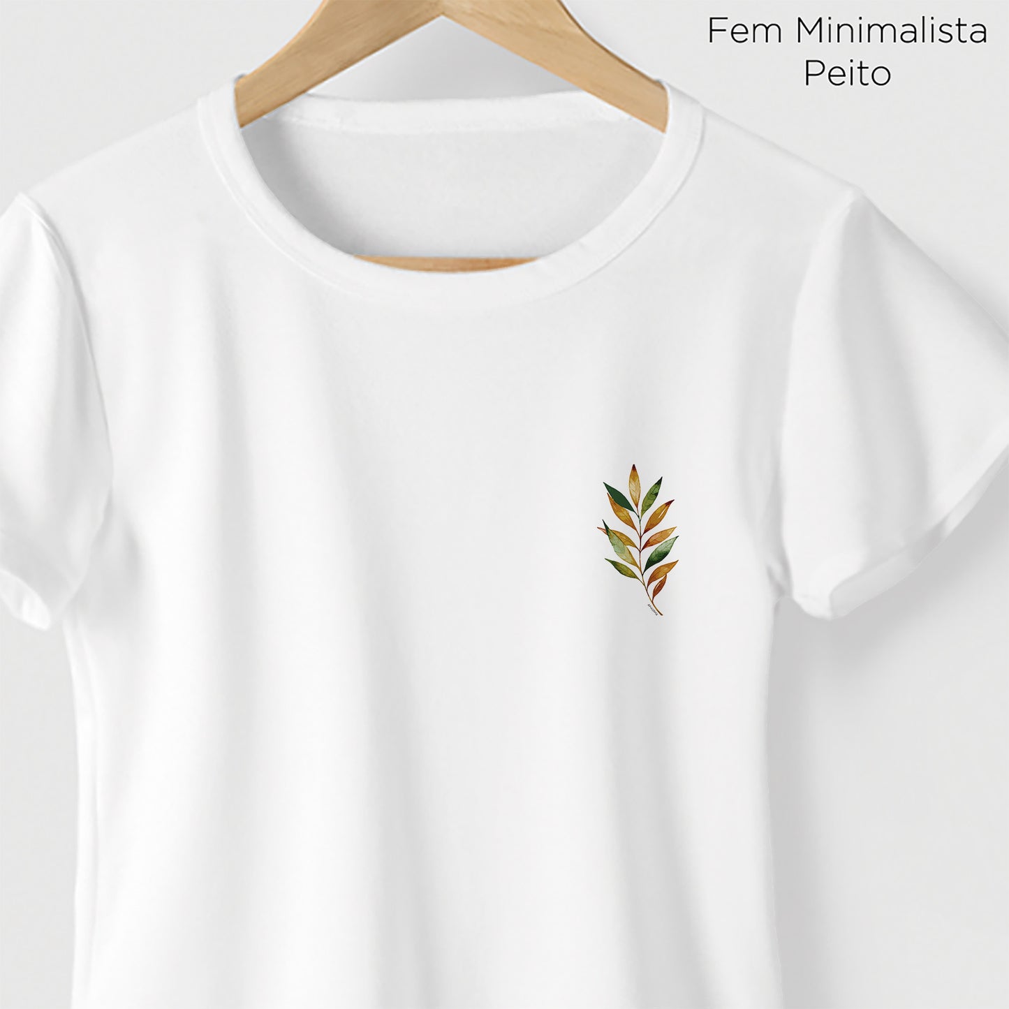 Camiseta Amazônia FOLHAGEM ORGÂNICA - BRANCO - cód 2281