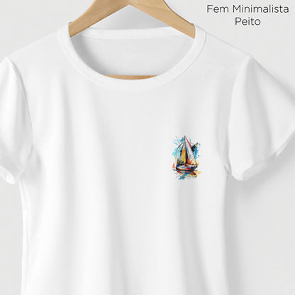Camiseta Amazônia ARTE BARCO - BRANCO - cód 2290