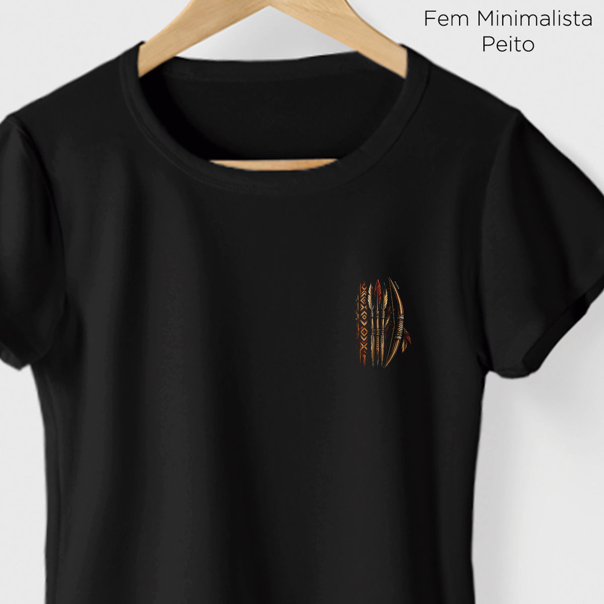 Camiseta Amazônia ARCO ANCESTRAL - PRETO - cód 2433