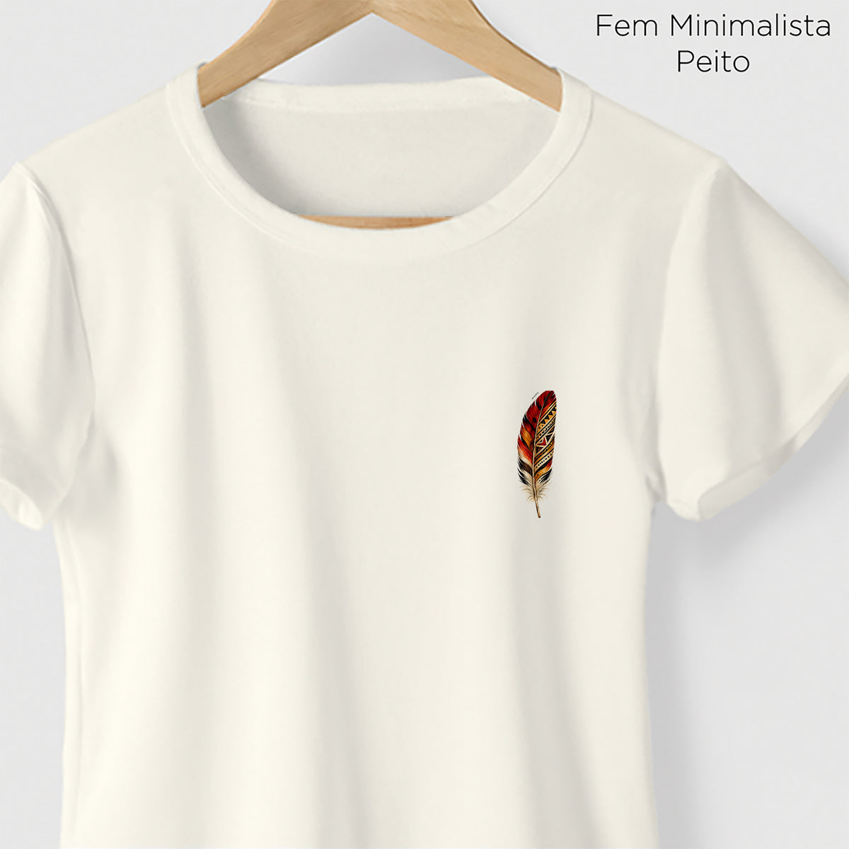 Camiseta Amazônia PENA DA TERRA - OFF WHITE - cód 2446