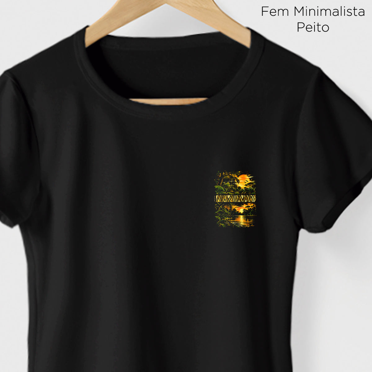 Camiseta Amazônia ENTRE RIOS E FLORESTAS - PRETO - cód 2452