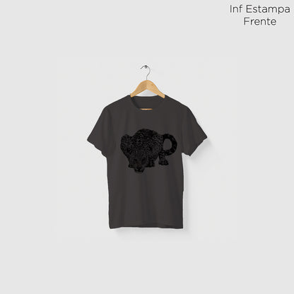 Camiseta Amazônia FOZ DO IGUAÇÚ - ONÇA PINTADA - CINZA CHUMBO - cód 10010