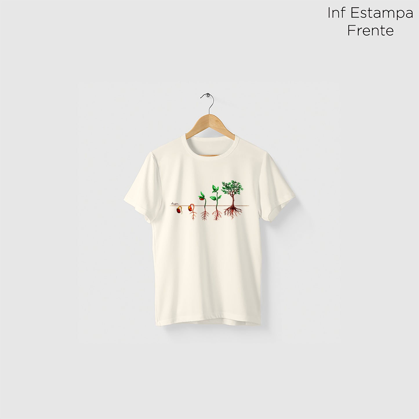 Camiseta Amazônia PLANTE UMA SEMENTE – OFF WHITE - cód 1168