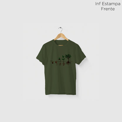 Camiseta Amazônia PLANTE UMA SEMENTE – VERDE ESCURO - cód 1168