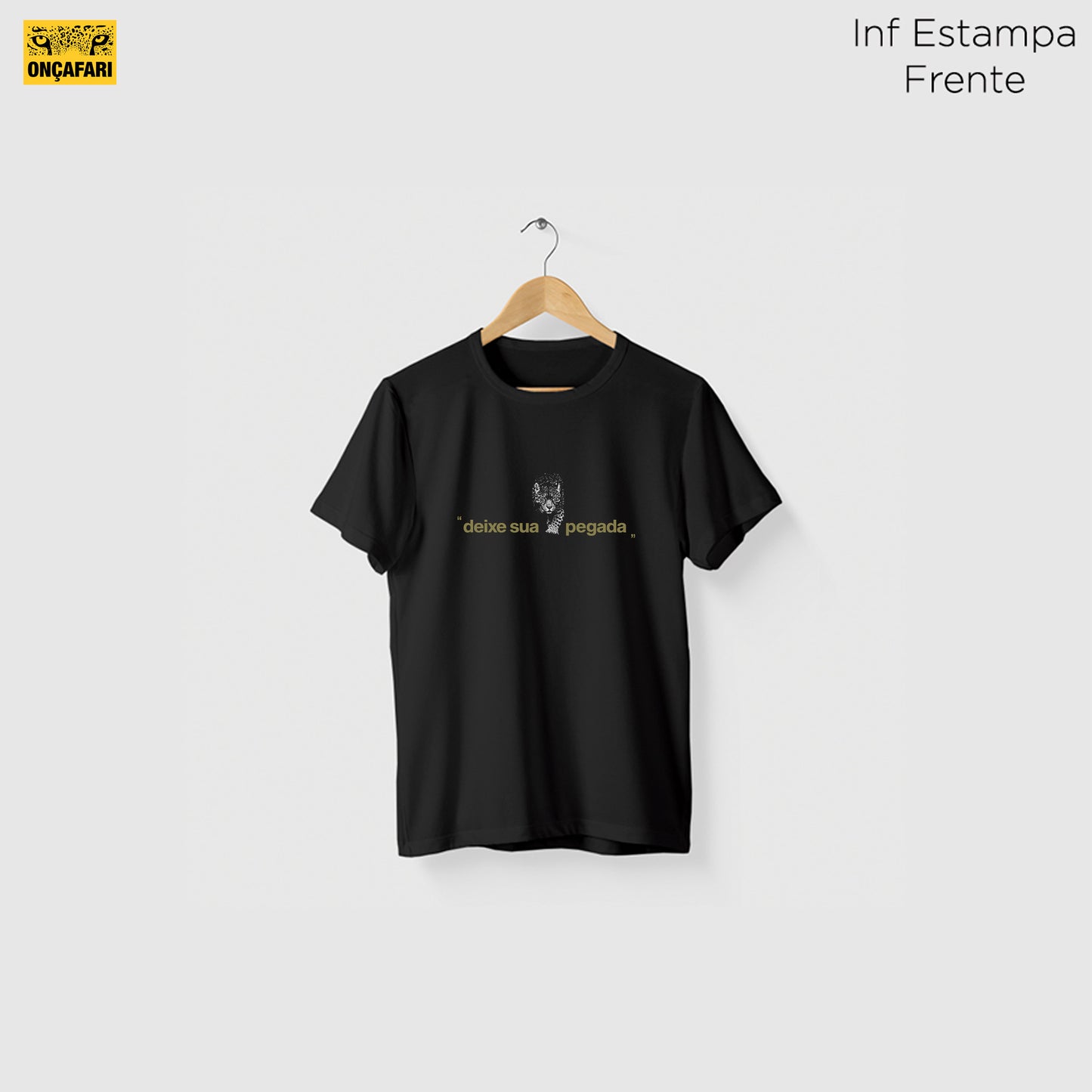 Camiseta Amazônia ONÇAFARI DEIXE SUA PEGADA - PRETO - cód 2075