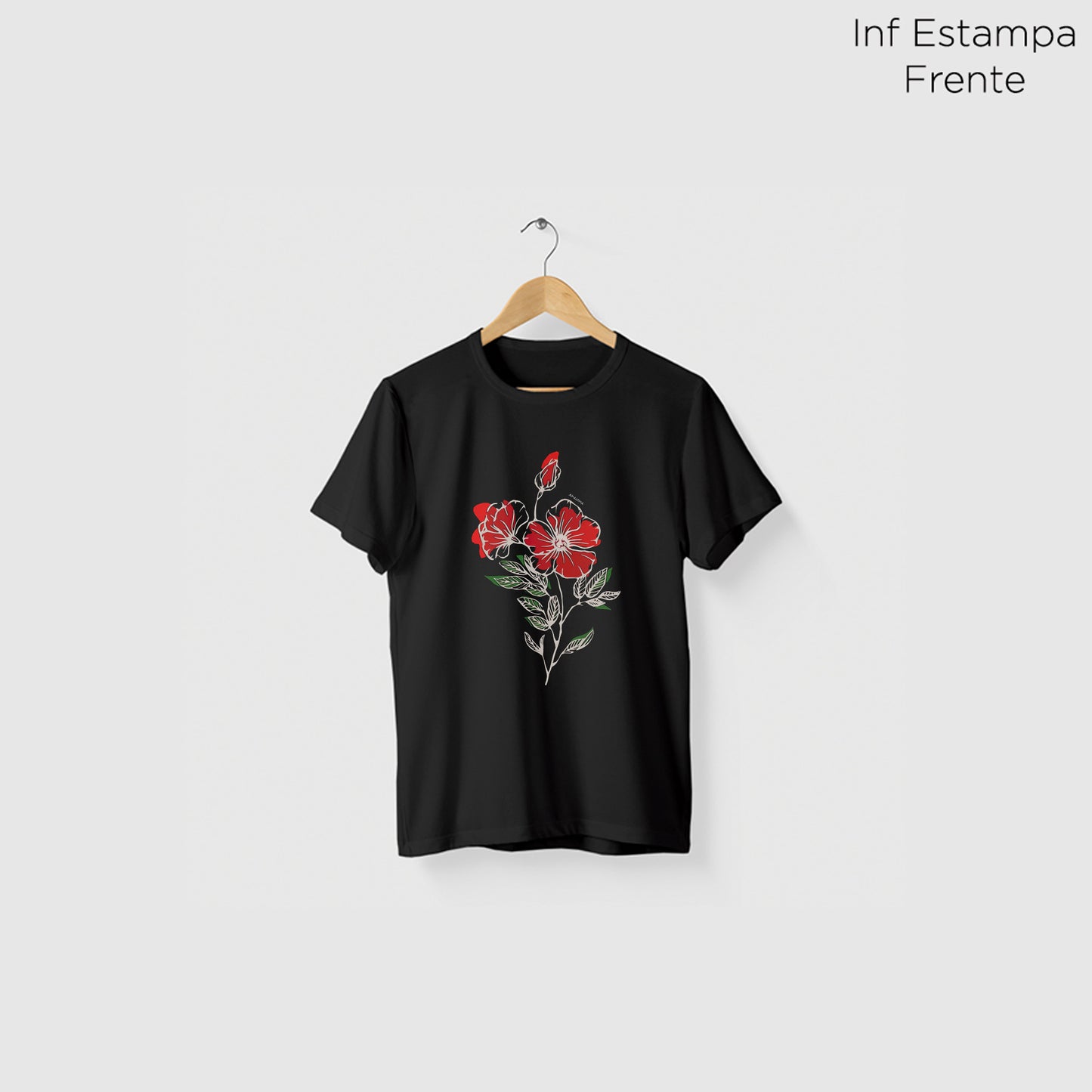 Camiseta Amazônia LINE FLOWER – PRETO - cód 2092