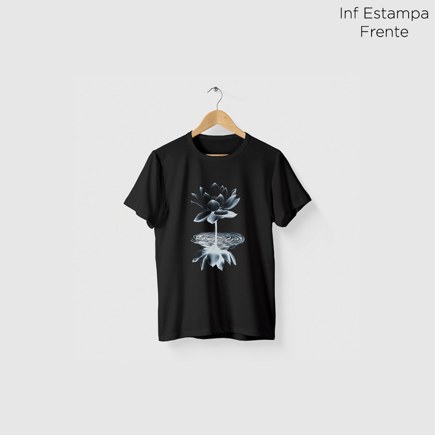Camiseta Amazônia REFLEXO FLOR - PRETO - cód 2102