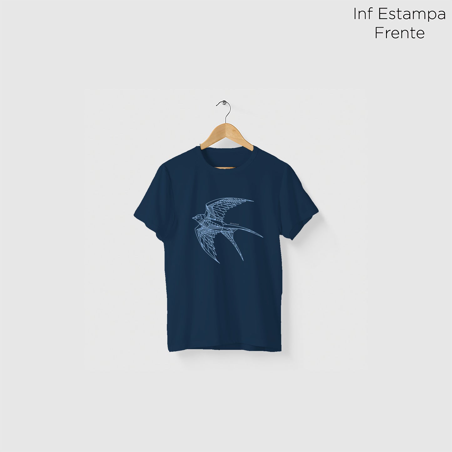 Camiseta Amazônia ANDORINHA LINHAS - AZUL MARINHO - cód 2109
