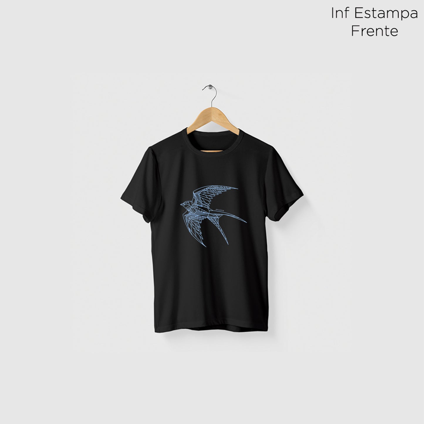 Camiseta Amazônia ANDORINHA LINHAS - PRETO - cód 2109