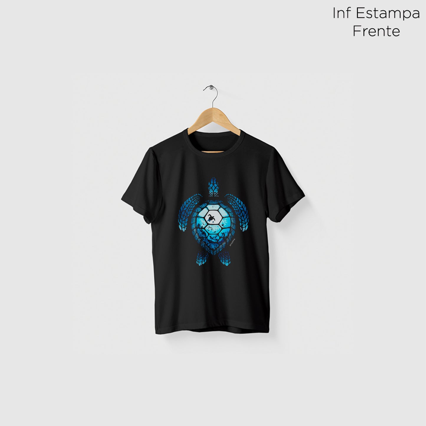 Camiseta Amazônia TARTARUGA OCEANO - PRETO - cód 2116
