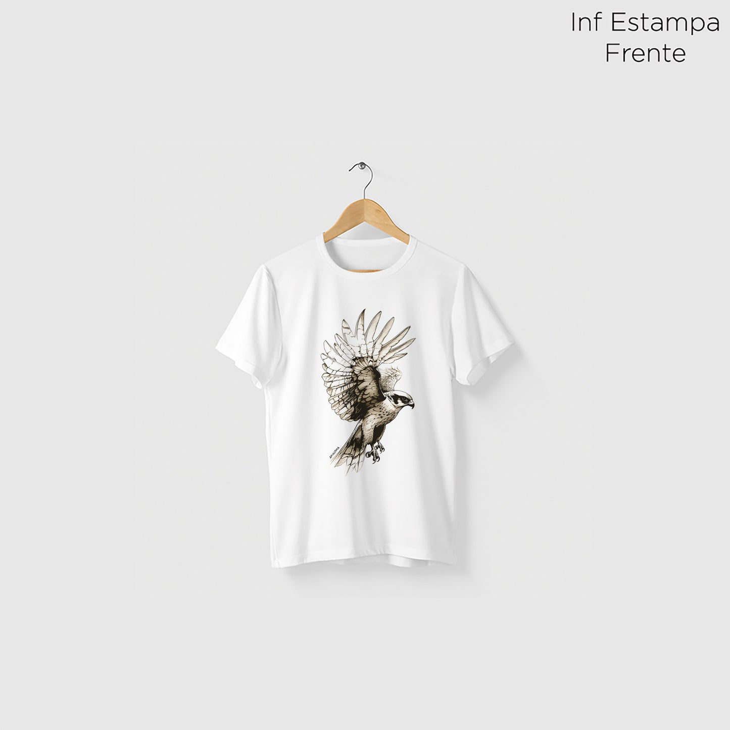 Camiseta Amazônia FALCÃO PEREGRINO - BRANCO - cód 2122