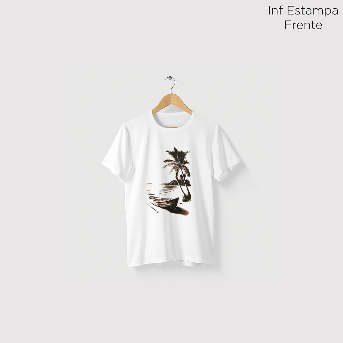 Camiseta Amazônia PRAIA DESERTA - BRANCO - cód 2124
