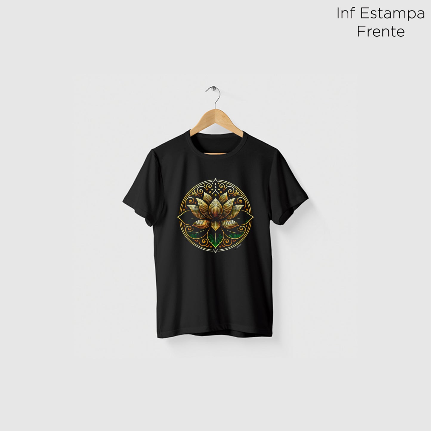 Camiseta Amazônia LOTUS MANDALA - PRETO - cód 2127
