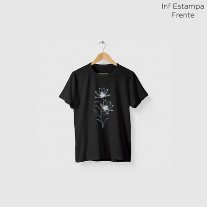 Camiseta Amazônia LINHAS FLOR - PRETO - cód 2128