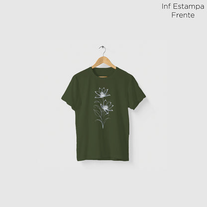Camiseta Amazônia LINHAS FLOR - VERDE ESCURO - cód 2128