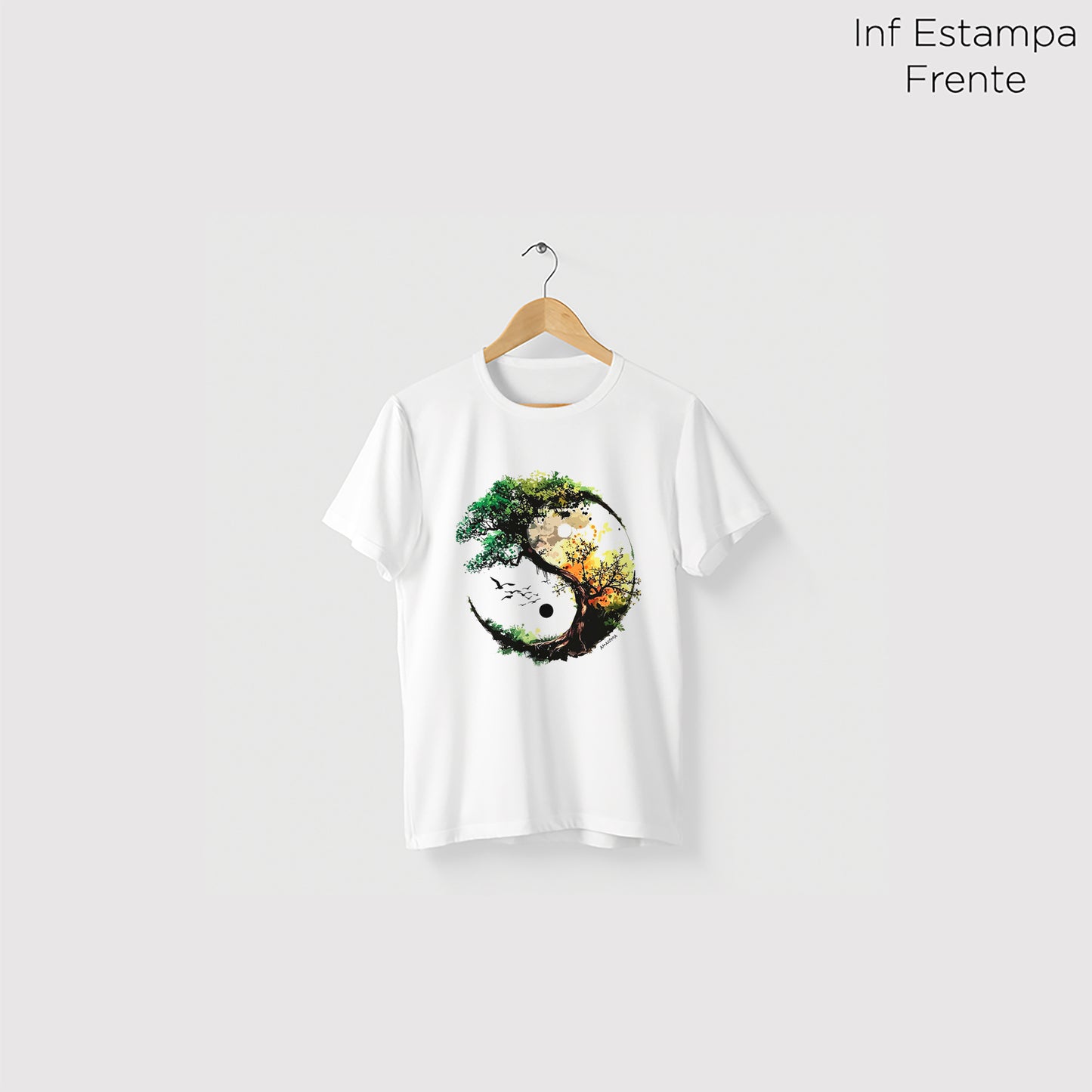 Camiseta Amazônia YIN YANG NATUREZA - BRANCO - cód 2130