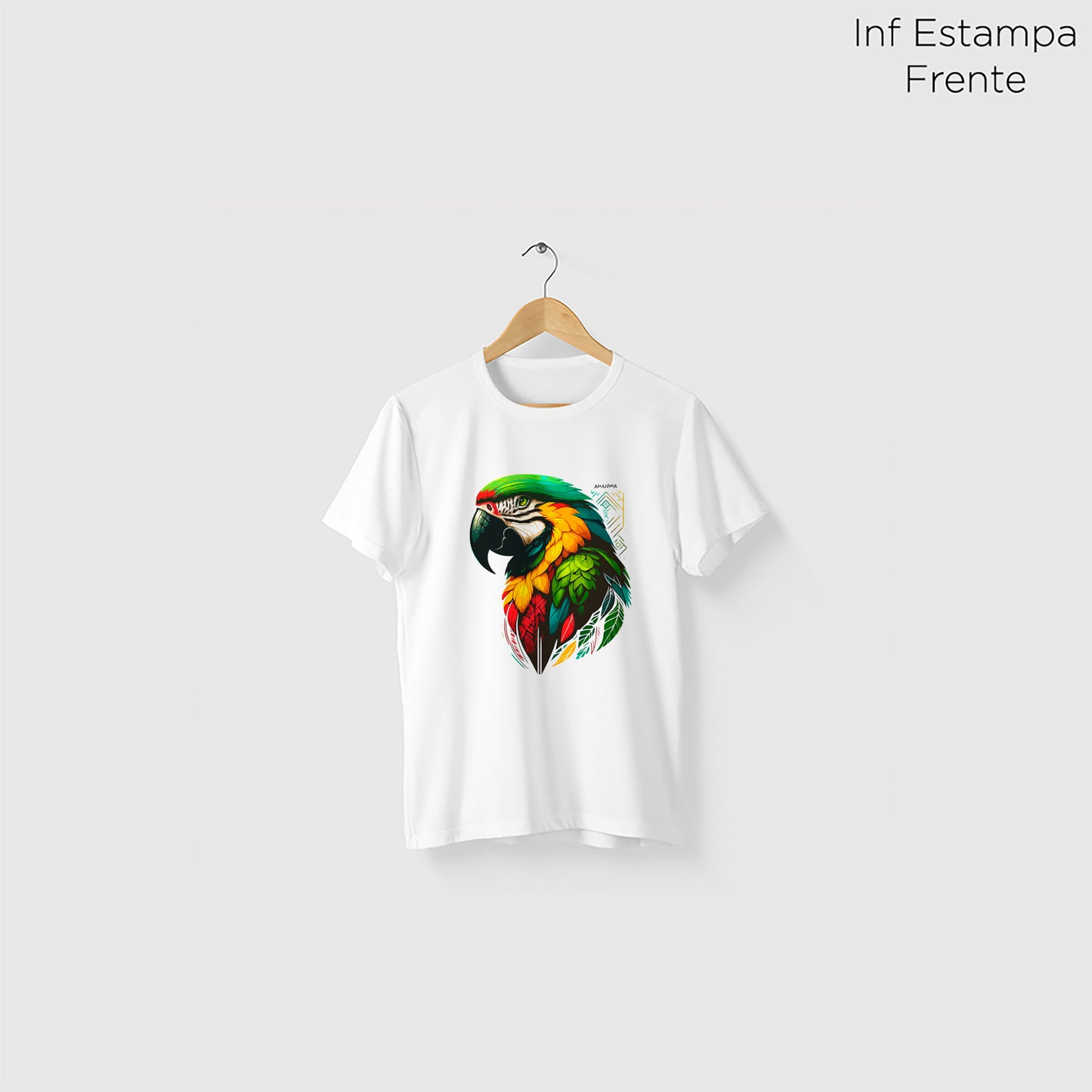 Camiseta Amazônia COLOR MACAW - BRANCO - cód 2131