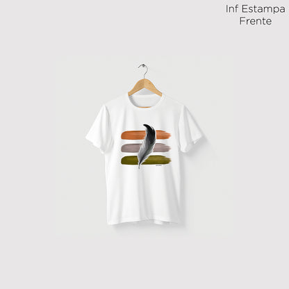 Camiseta Amazônia PENA DE TINTA - BRANCO - cód 2132