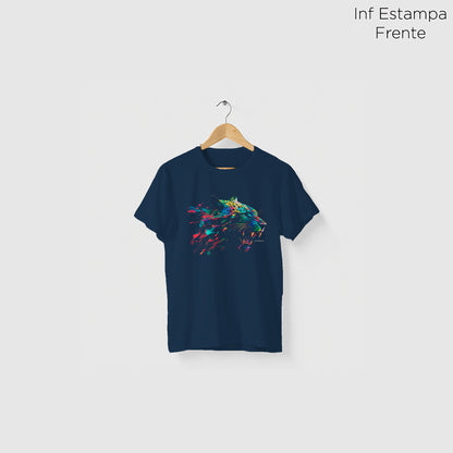 Camiseta Amazônia ONÇA COLORS - AZUL MARINHO - cód 2148