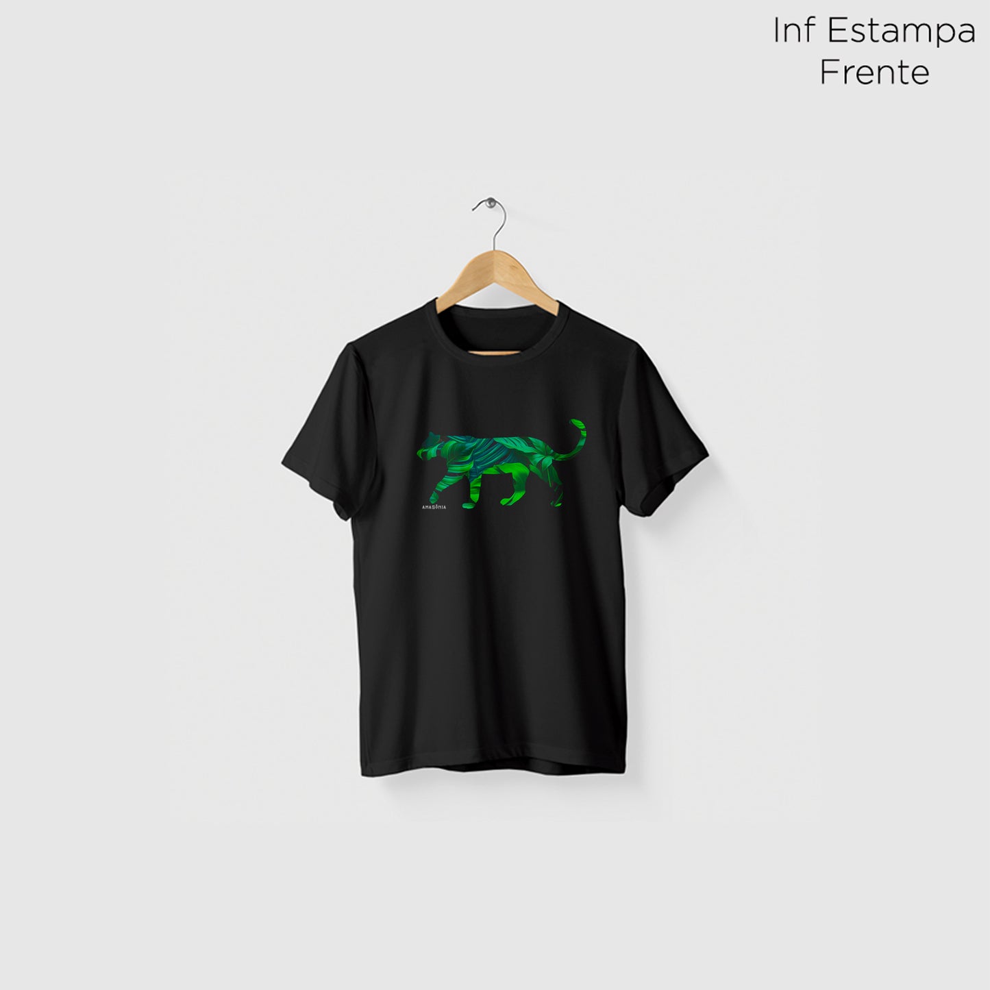 Camiseta Amazônia FAUNA FLORA - PRETO - cód 2150