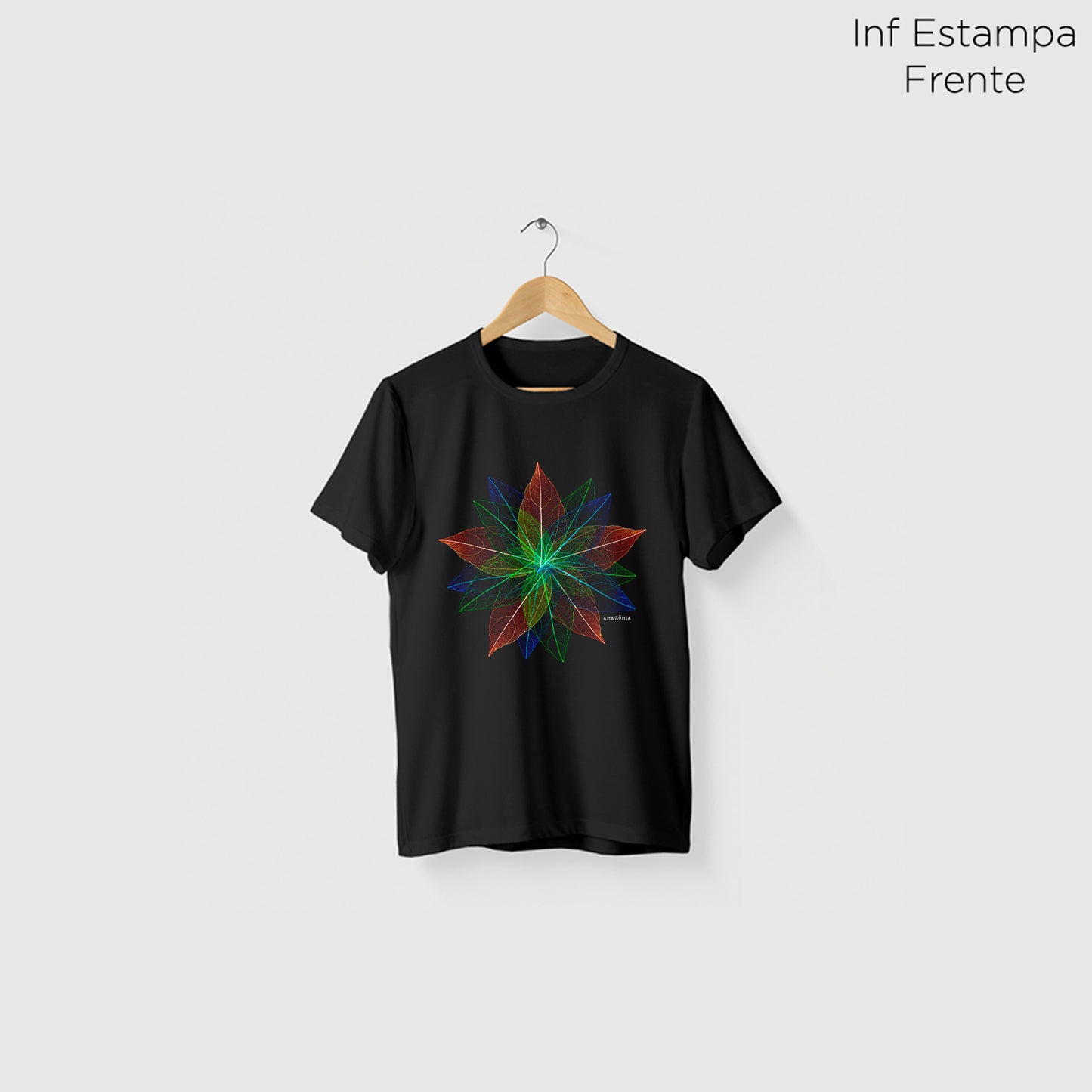 Camiseta Amazônia ARTE FOLHA - PRETO - cód 2151