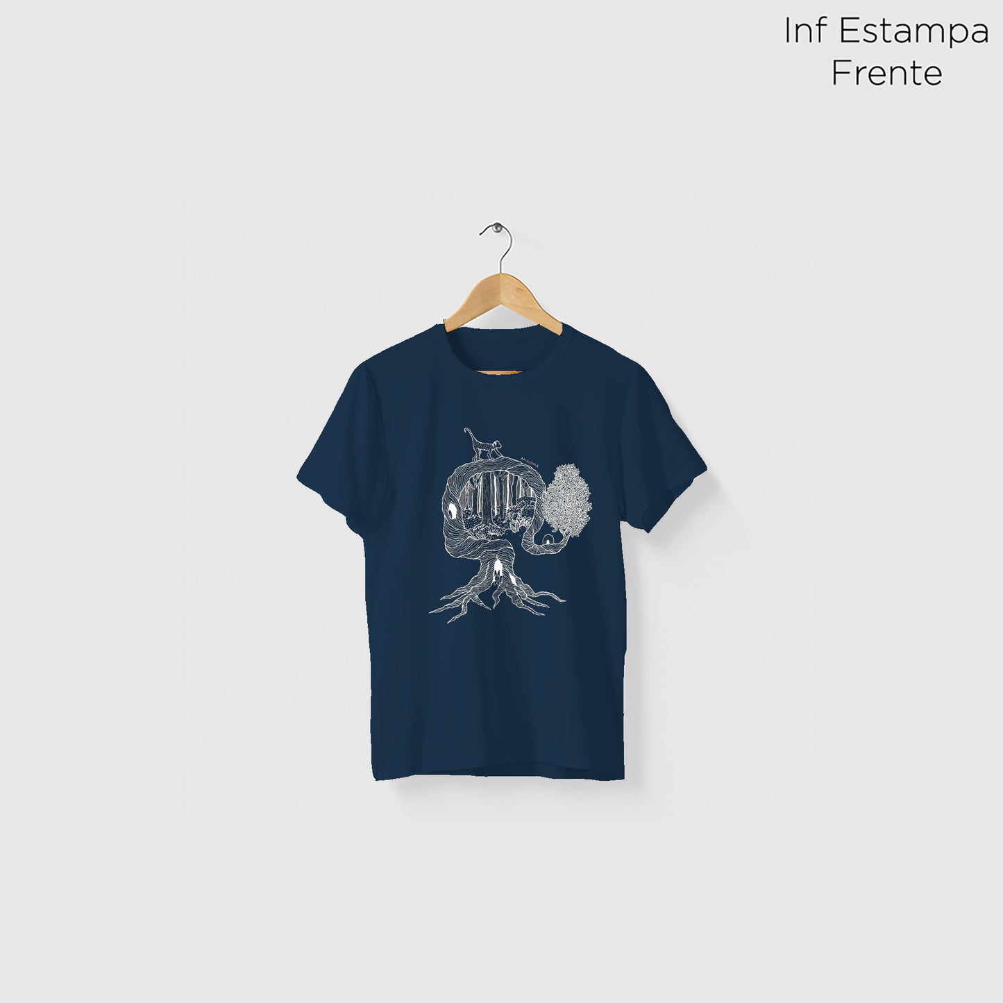 Camiseta Amazônia UMA ÁRVORE MIL VIDAS - AZUL MARINHO - cód 2158