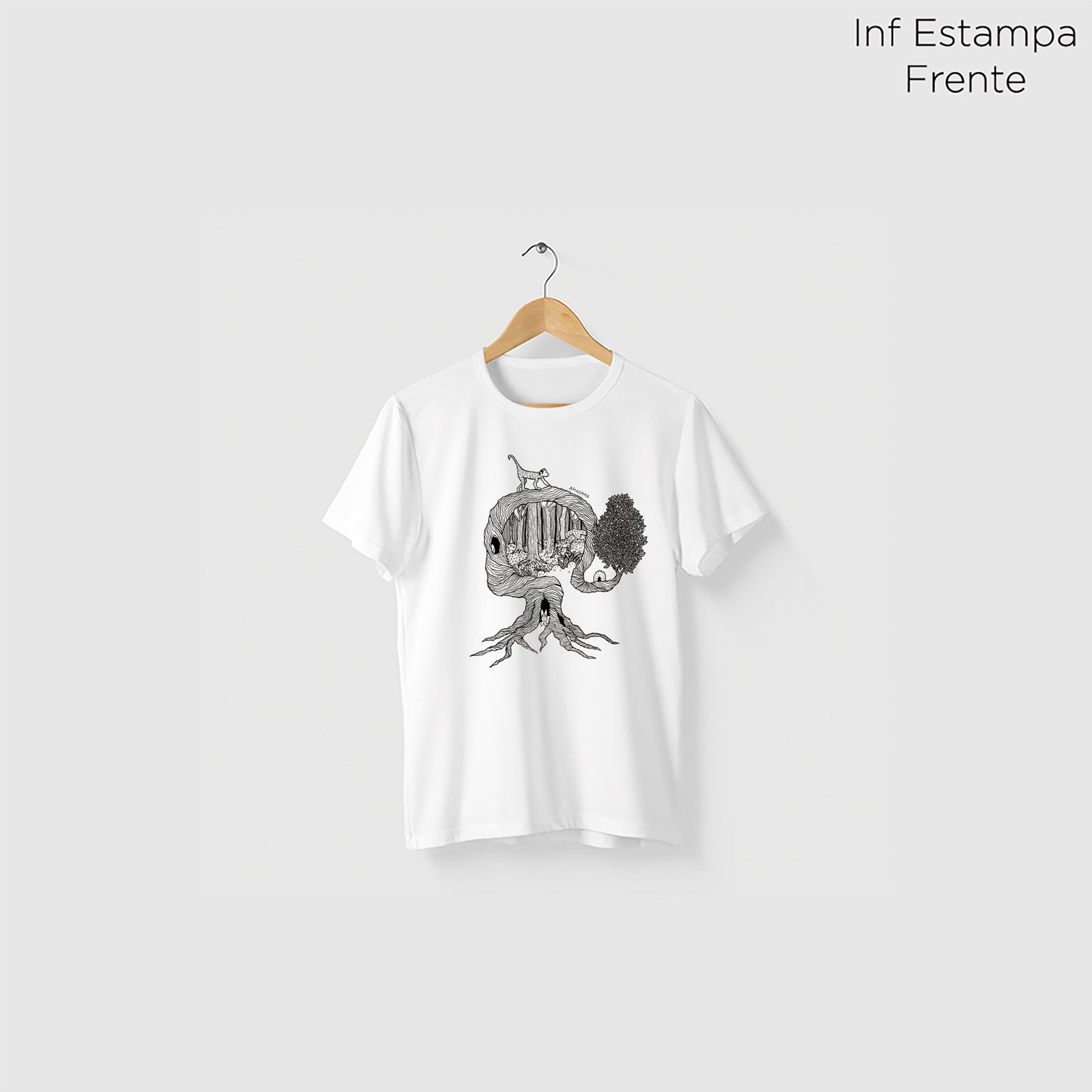Camiseta Amazônia UMA ÁRVORE MIL VIDAS - BRANCO - cód 2158