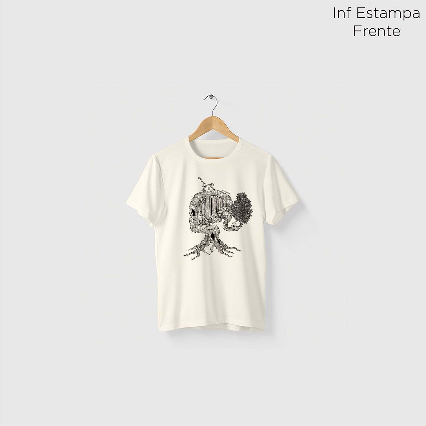 Camiseta Amazônia UMA ÁRVORE MIL VIDAS - OFF WHITE - cód 2158