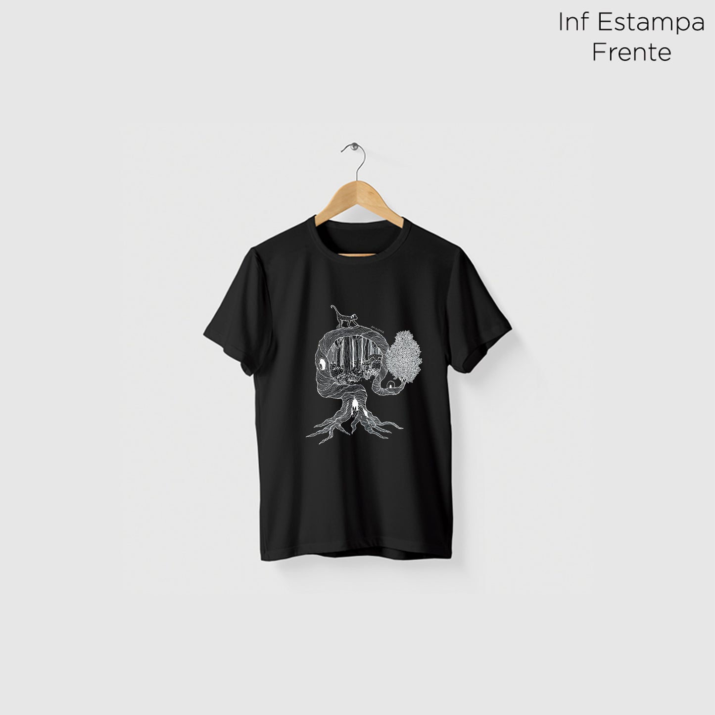 Camiseta Amazônia UMA ÁRVORE MIL VIDAS - PRETO - cód 2158