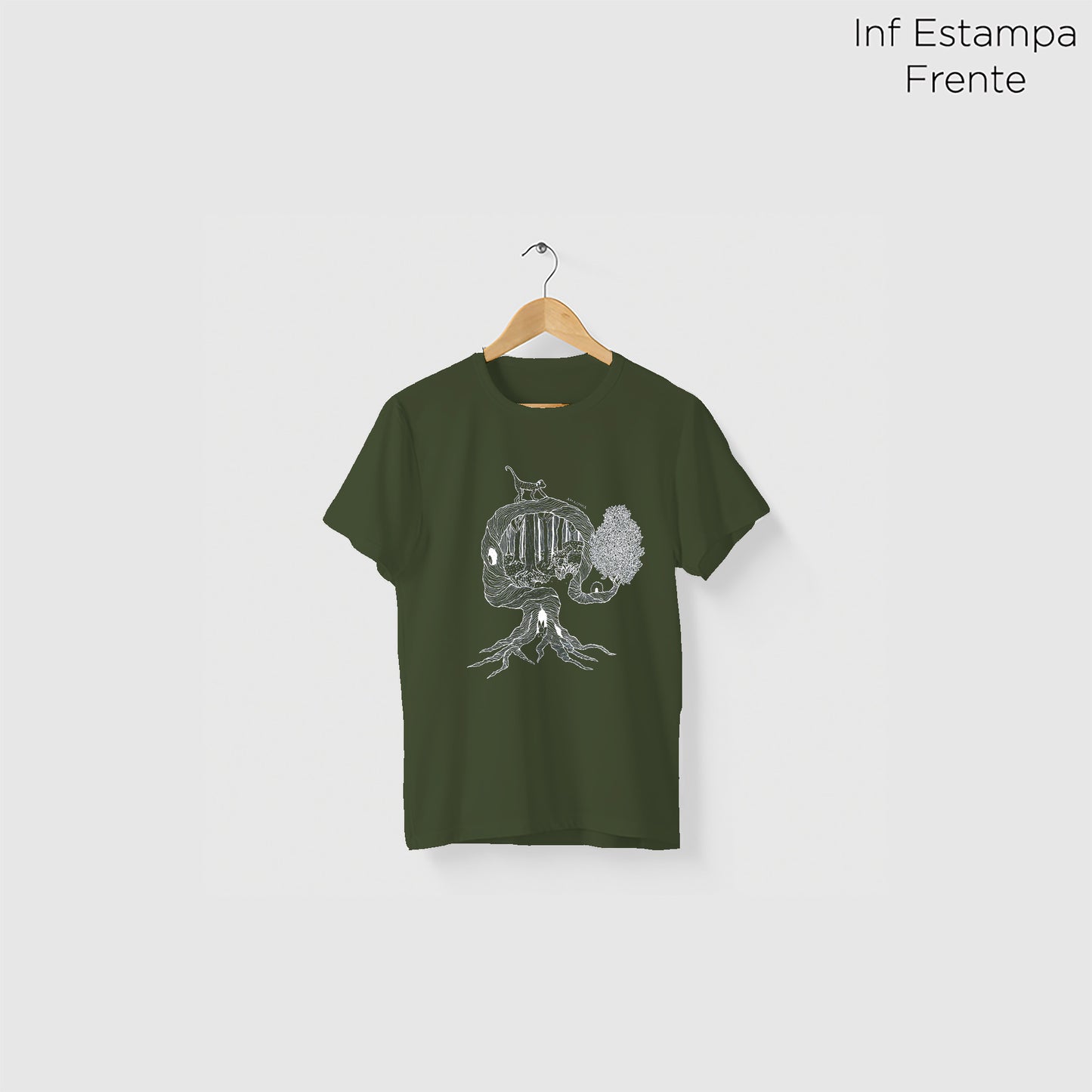 Camiseta Amazônia UMA ÁRVORE MIL VIDAS - VERDE ESCURO - cód 2158