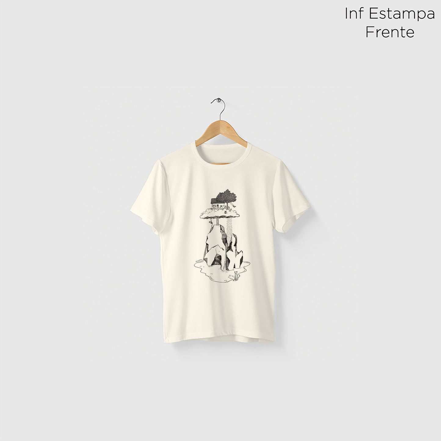 Camiseta Amazônia CASINHA NAS ALTURAS - OFF WHITE - cód 2159