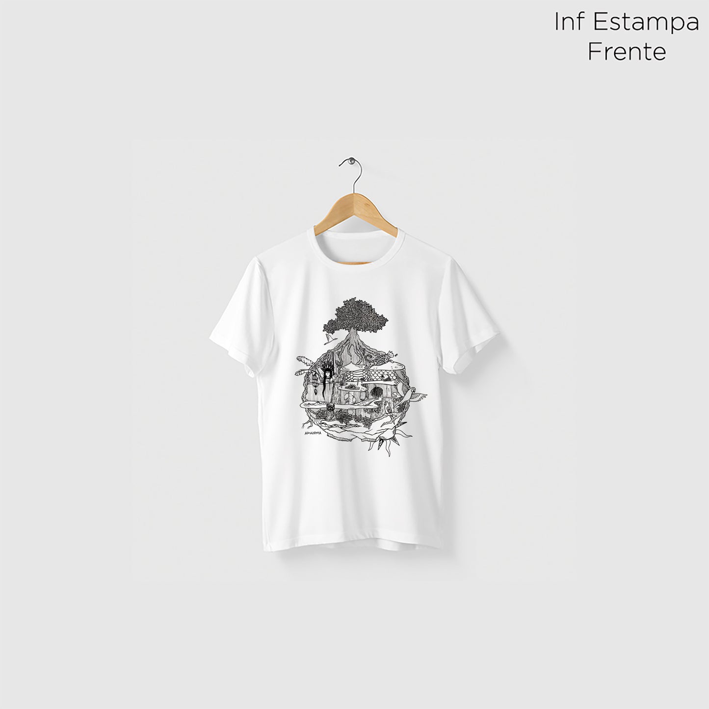 Camiseta Amazônia MINI MUNDOS - BRANCO - cód 2160