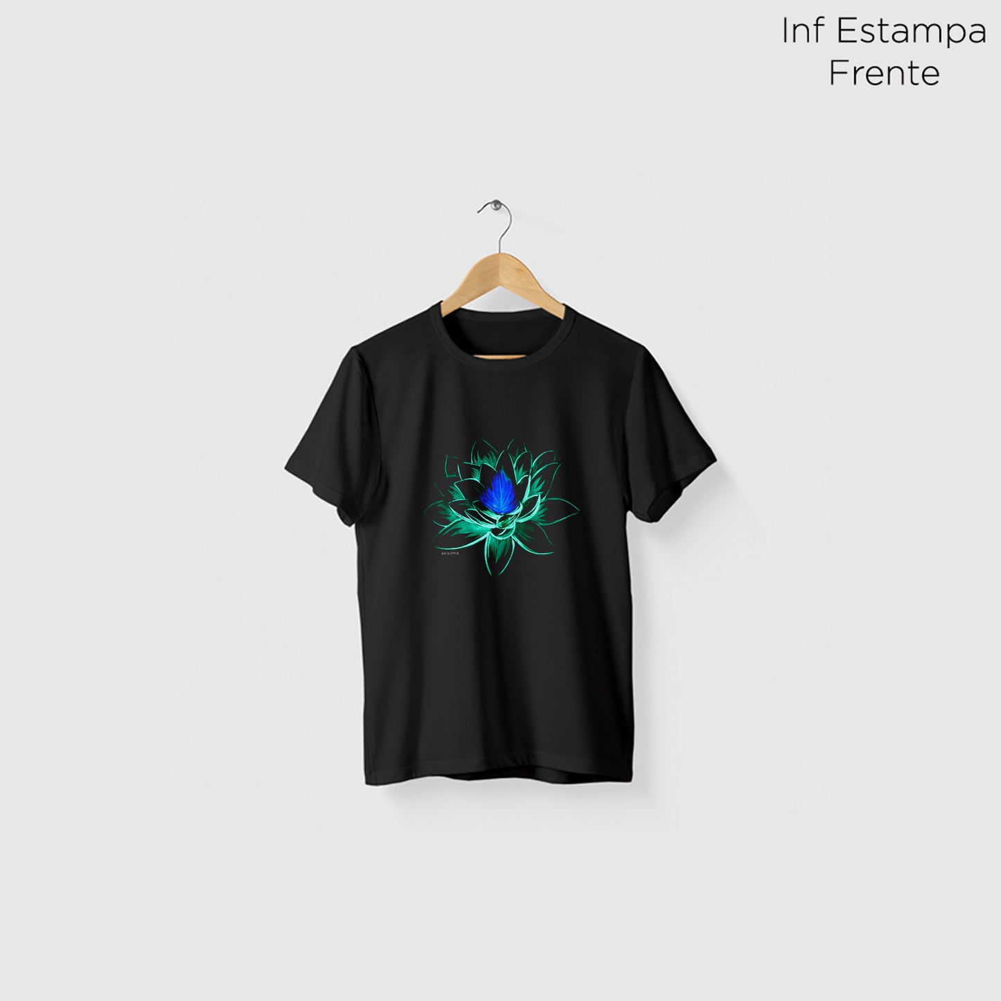 Camiseta Amazônia NEON FLOWER - PRETO - cód 2197
