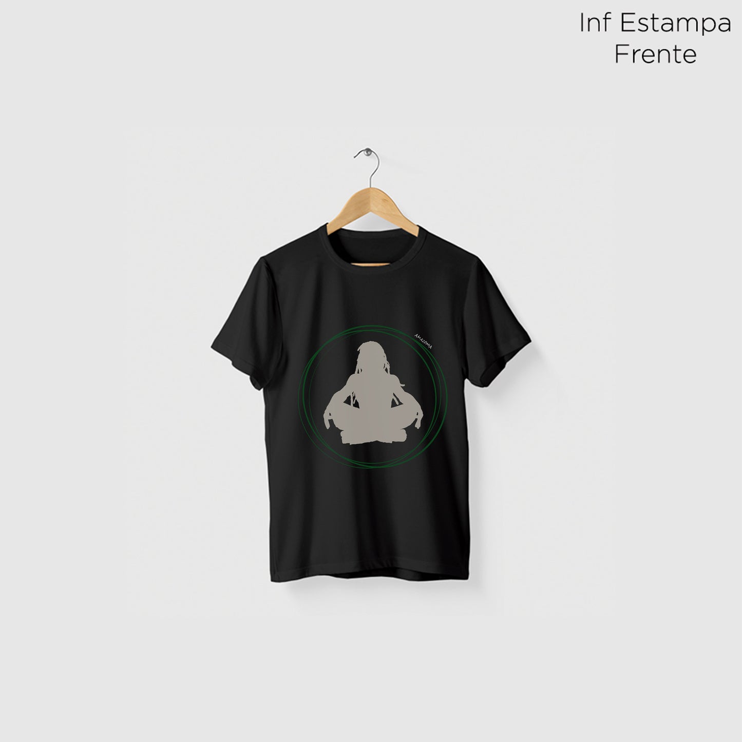 Camiseta Amazônia MEDITAÇÃO - PRETO - cód 2204