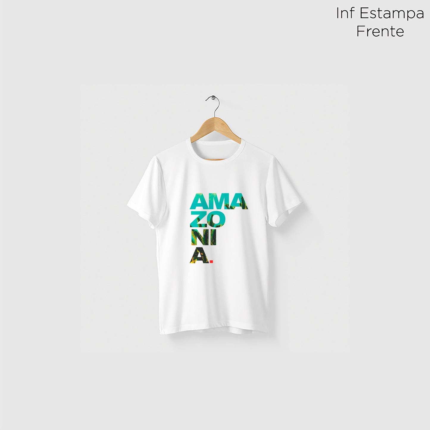 Camiseta Amazônia ESCRITO AMAZÔNIA – BRANCO - cód 2208