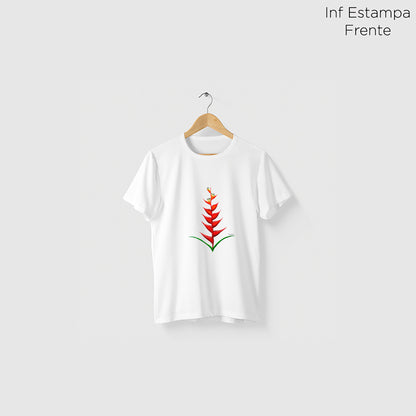 Camiseta Amazônia HELICÔNIA - BRANCO - cód 2211