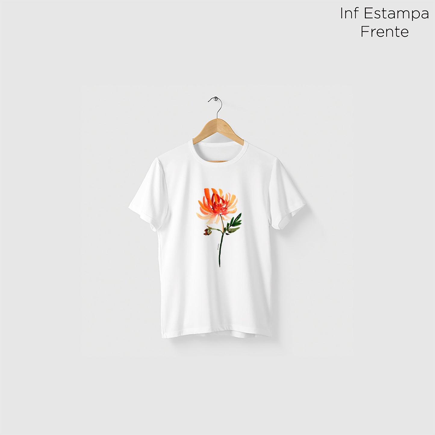 Camiseta Amazônia FLOR AQUARELA – BRANCO - cód 2213