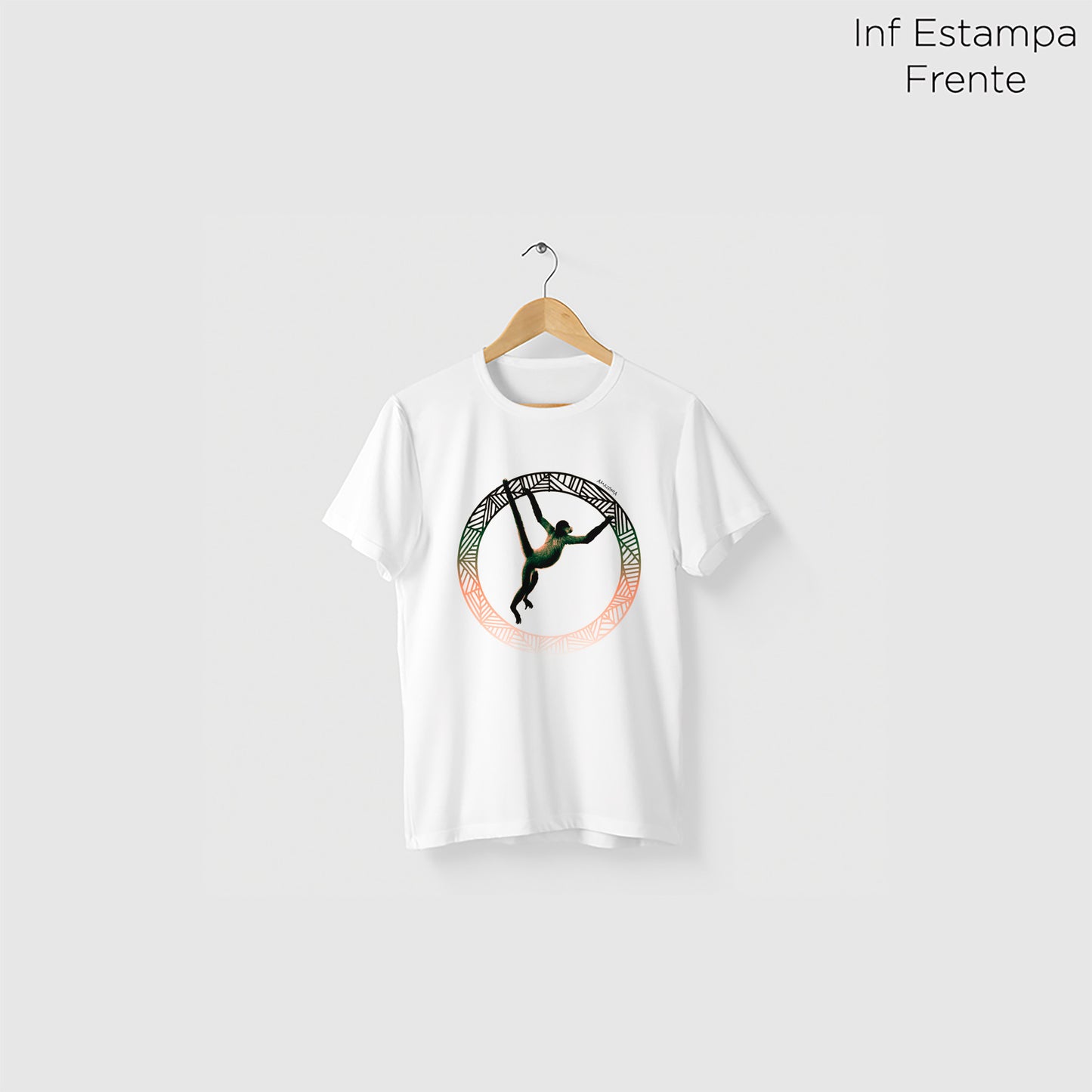 Camiseta Amazônia MACACO LOGO – BRANCO - cód 2216