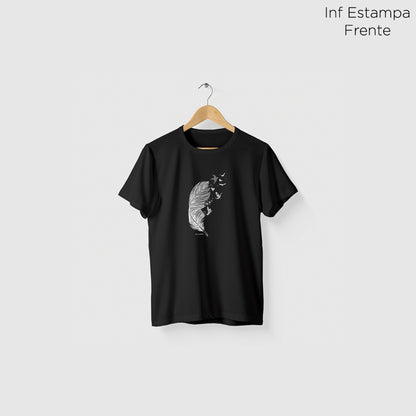 Camiseta Amazônia PÁSSAROS PENAS – PRETO - cód 2218