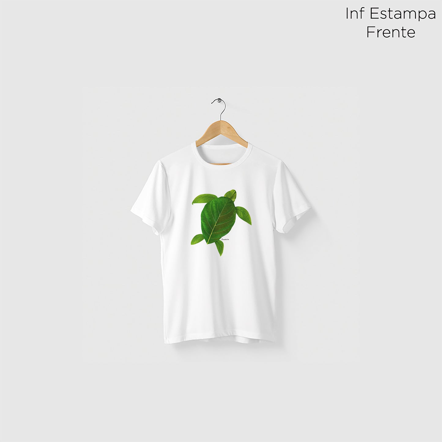 Camiseta Amazônia TARTARUGA FOLHA - BRANCO - cód 2230