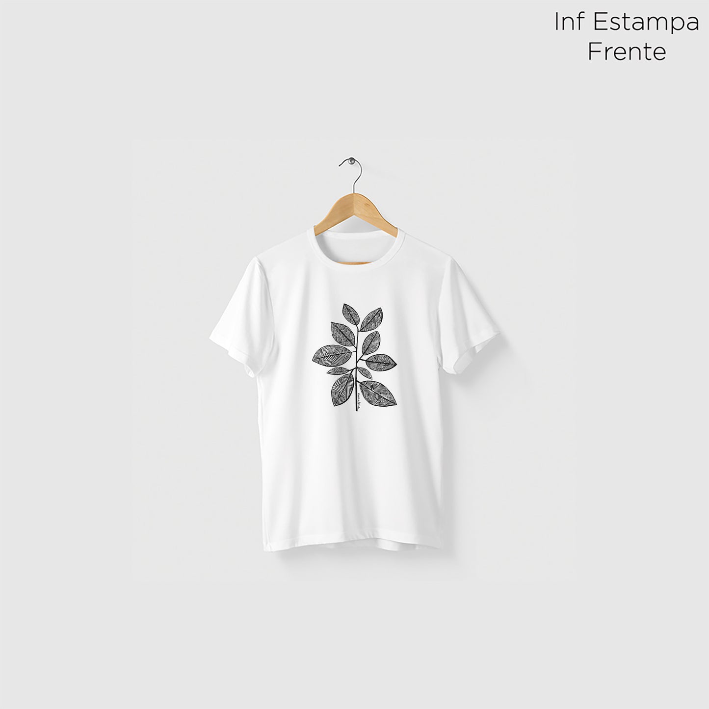 Camiseta Amazônia GRAFISMO FOLHAS - BRANCO - cód 2233