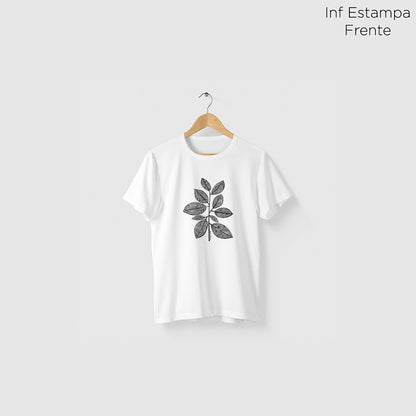 Camiseta Amazônia GRAFISMO FOLHAS - BRANCO - cód 2233