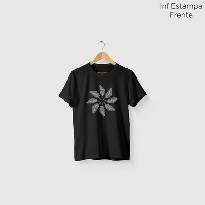 Camiseta Amazônia MANDALA DA FLORESTA - PRETO - cód 2234