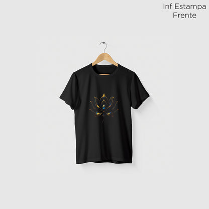 Camiseta Amazônia LÓTUS DOURADO - PRETO - cód 2266