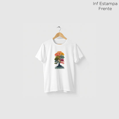 Camiseta Amazônia ÁRVORE CORES - BRANCO - cód 2267