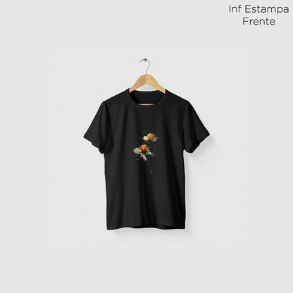 Camiseta Amazônia LINHAS DA FLOR - PRETO - cód 2270