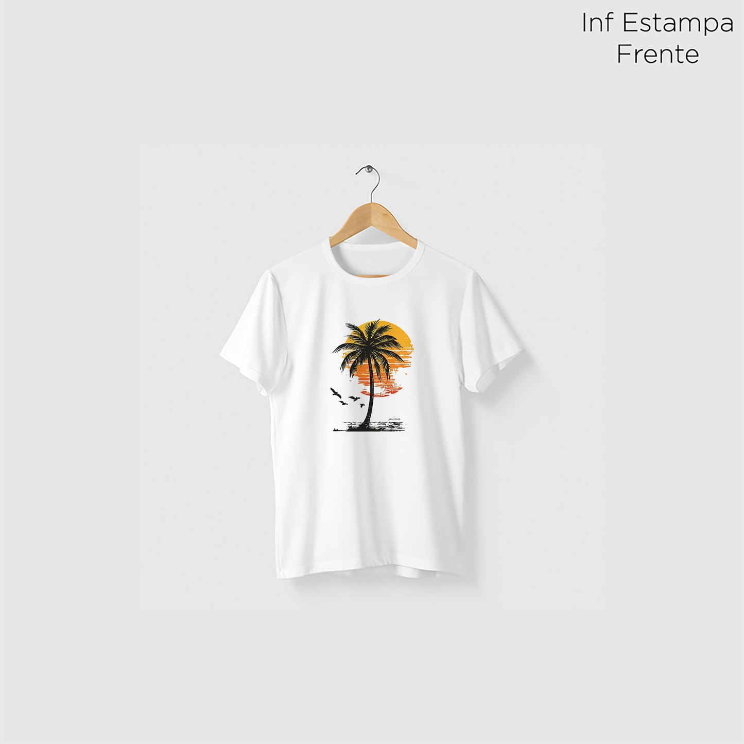 Camiseta Amazônia PAISAGEM COQUEIRO - BRANCO - cód 2274