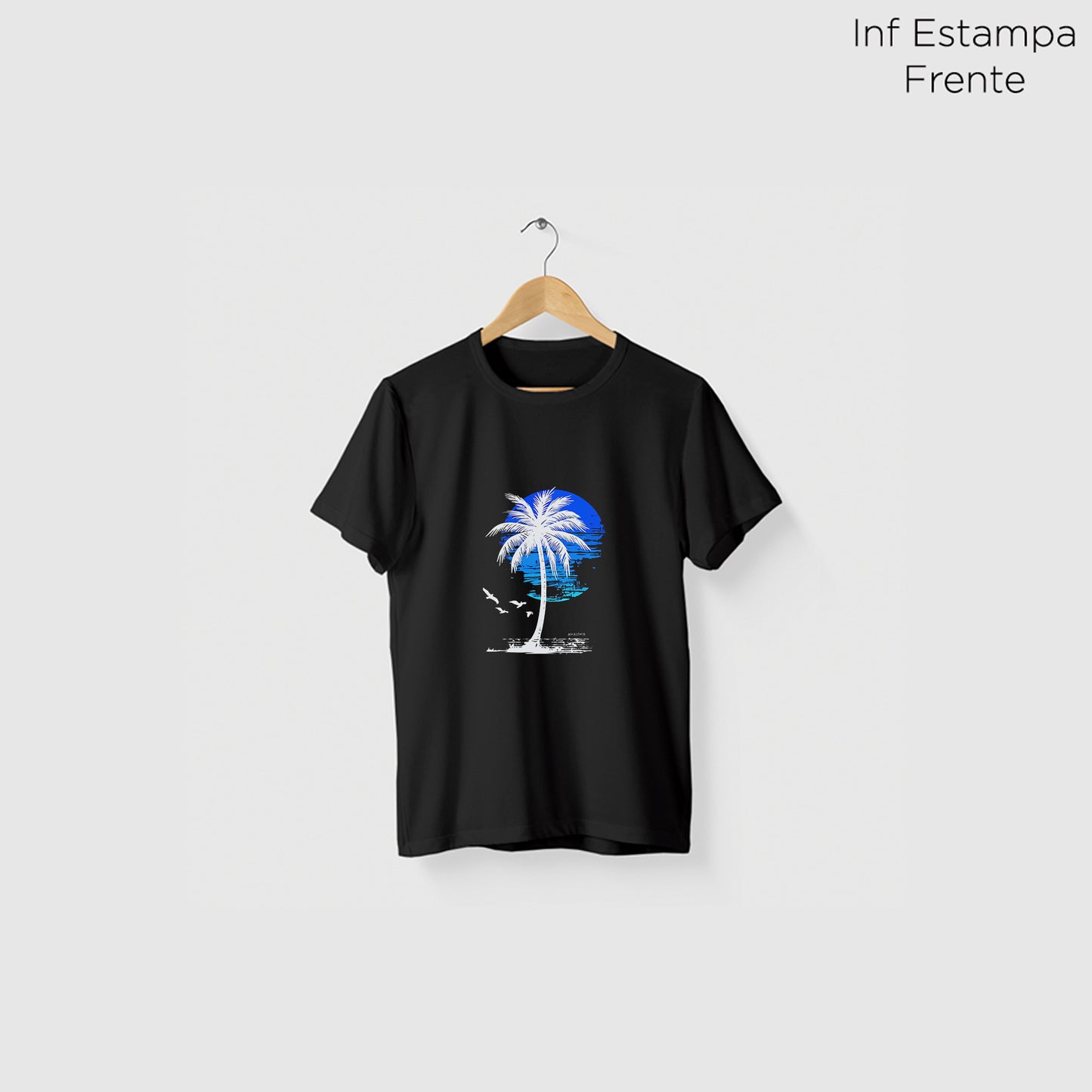 Camiseta Amazônia PAISAGEM COQUEIRO - PRETO - cód 2274