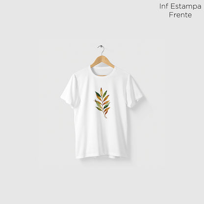 Camiseta Amazônia FOLHAGEM ORGÂNICA - BRANCO - cód 2281