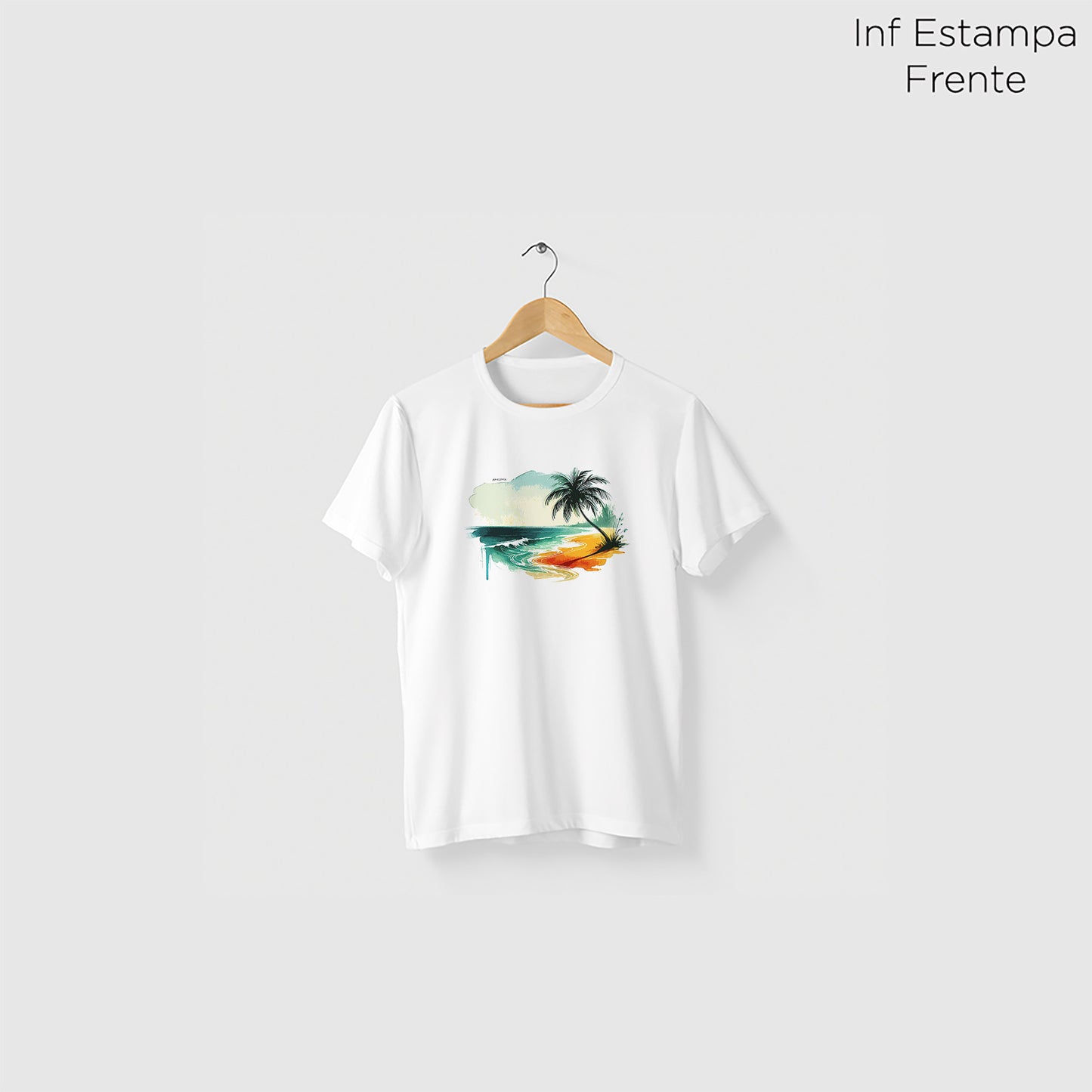 Camiseta Amazônia PRAIA DESERTA - BRANCO - cód 2287